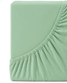 4Home Jersey prostěradlo DELUXE zelená, 90–100 x 200 cm, 90–100 x 200 cm