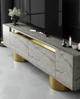 Televizní stolek Bohem Travertine and Gold