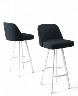 Bar Stool Set (4 Pieces) Atex - Anthracite, White