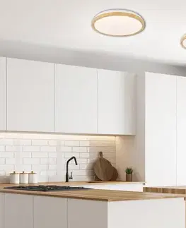 LED stropní svítidlo bílé + dřevěná lampa Gandava 24W 4000K