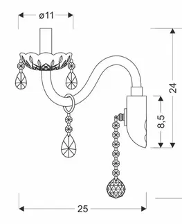 Nástěnná lampa Cristallo 1x40W E14 průhledná