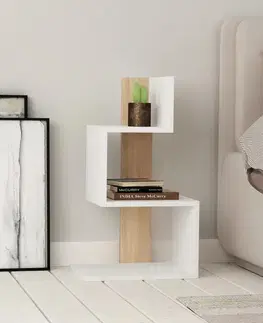 Odkládací stolek / Příruční stolek Rosie - White, Oak