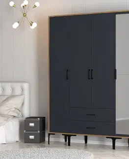 Šatní skříň Kumsal STR - Walnut, Anthracite