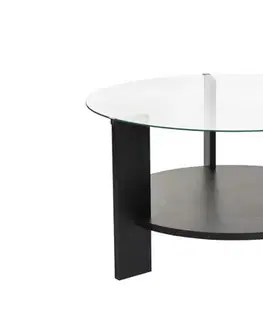Konferenční stolek Clara - Wood Black, Transparent