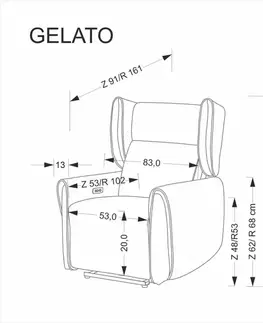 Elektrické polohovací křeslo GELATO Halmar