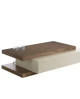 Estila Moderní obdélníkový konferenční stolek Vita Naturale hnědý 140cm
