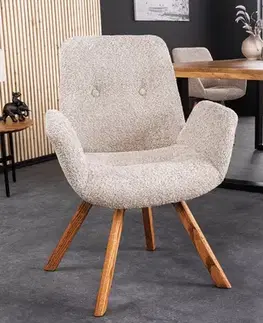 Otočné jídelní křeslo 2 ks SUTO bouclé Dekorhome
