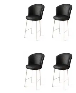 Bar Stool Set (4 Pieces) Uras - Black, White