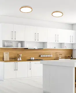 stropní lampa Kato LED 16W bílá, světlé dřevo