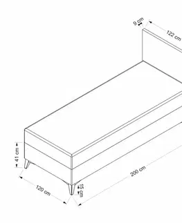 Rám dvoulůžkové postele s čelem Fresh 120 x 200 - Grey