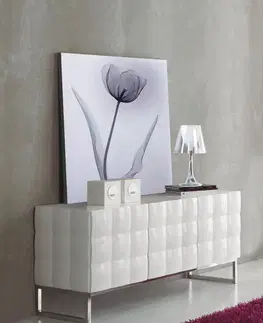 Estila Lesklý moderní příborník Donato 150cm v bílé barvě