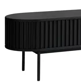 Estila TV stolek Odense, černý dub, lamelový, 160 cm