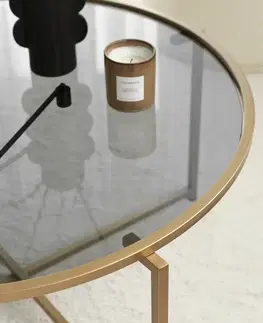 Konferenční stolek Sun Gold s tmavým sklem
