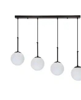 Závěsné lampy Pompei černé, stínidlo 4X4X40 E27 bílé