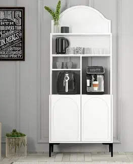Coffee Bar Cabinet Lyon 80 - White, Black