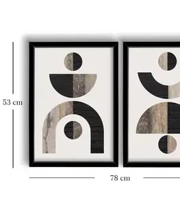 Dekorativní rámovaný obraz z MDF (2 kusy) 2P3853NISCT-014