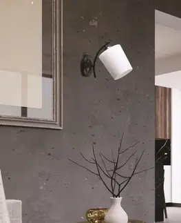 Nástěnná lampa Esnyr Lamp, chrom+černá, 1x40, stínidlo E27, bílá