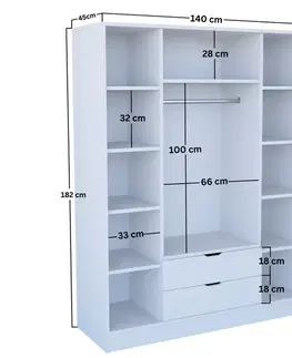 Šatní skříň Duru 4 Door 1600-017