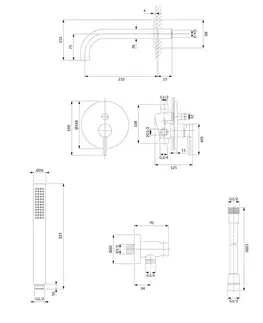OMNIRES Y podomítková sprchová baterie černá /BLH/ SYSYW01BL