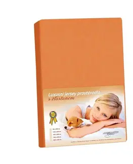 Bellatex Jersey prostěradlo s elastanem mandarinková, 140 x 200 cm