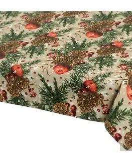 Bellatex Ubrus Šišky a jablka vánoční, 120 x 140 cm, 120 x 140 cm