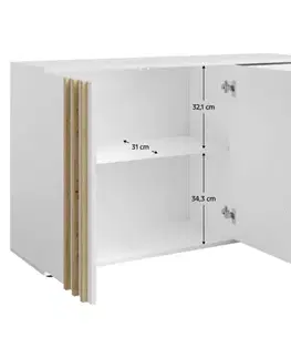 Komoda TOLIS 2D3S, bílá