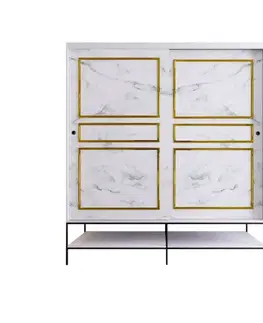 Šatní skříň Martin 190 - White, Black, Gold