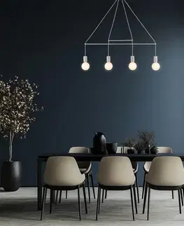 Závěsná lampa matně bílá 4x40W nastavitelná E27 Alto