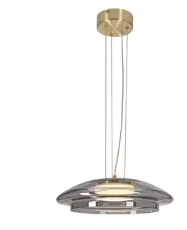 Lampa wisząca Ombre 34 szklana nad stół do salonu z kloszem dymionym