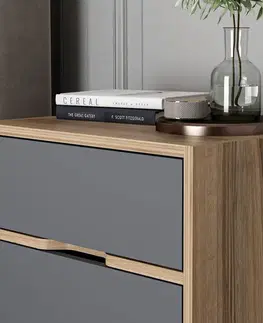 Noční stolek Elina Walnut Anthracite