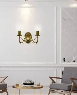 Dvojitá nástěnná lampa 2xE14 patinovaná MUZA