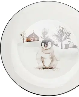 Porcelánový mělký talíř Winter Penguin, 27 x 2,6 cm