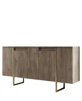 Konzolový stolek Luxe - Walnut, Gold