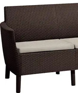 KETER Pohovka SALOMON 3 seater sofa | hnědá