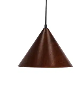 Závěsná lampa Dunca 25, černá, stínidlo 1x40, E27, tmavý ořech