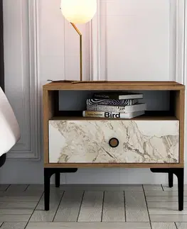 Noční stolek Lizbon Walnut White