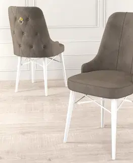 Sada židlí (6 kusů) Pare - Cappuccino, White