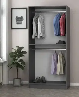 Šatní skříň Kale Glass Anthracite - 190