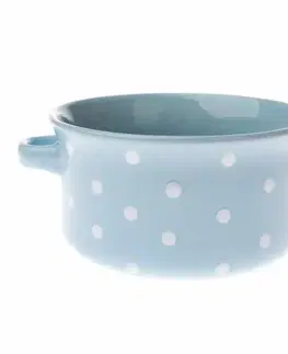 Keramická miska s puntíky 560 ml, sv. modrá