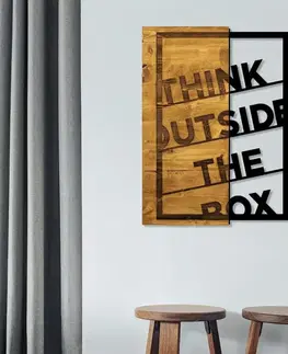 Dekorativní dřevěný doplněk na zeď Think Outside The Box