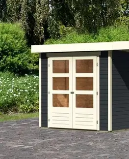 Dřevěný zahradní domek ASKOLA 2 s přístavkem 240 Lanitplast