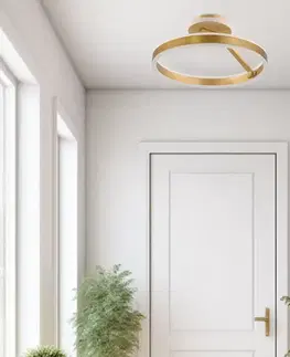 Stropní lampa RINEUS zlatá 20W LED bezbarvé krystaly PRŮMĚR 40CM