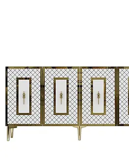 Konzolový stolek Puma 150 - Sapphire Oak, White, Gold