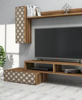 TV stěna / Sestava pod TV Planet - Walnut, Cream