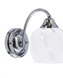 Nástěnná lampa Prego, chrom, E27, průhledné stínidlo