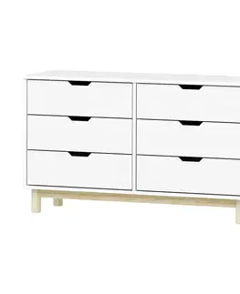 Komoda 3+3 zásuvky BONITO 2 bílý lak