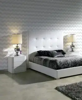 Estila Elegantní postel PATRICIA s koženým čalouněním a úložným prostorem 200 cm