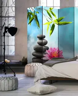 Paraván Water Lily and Zen Stones Dekorhome