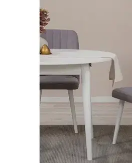 Jídelní set s rozkládacím stolem a židlemi (3 kusy) Vina 0701 - White, Grey