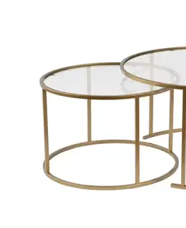 Sada konferenčních stolků Aurum - 80, 60 - Gold, Transparent